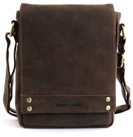 bruno banani Herren Leder Tasche Schultertasche Umhängetasche Aktentasche Braun 7203