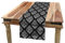 ABAKUHAUS Damast Tischläufer, Timeless Laubblätter, Esszimmer Küche Rechteckiger Dekorativer Tischläufer, 40 x 225 cm, Weiß Schwarz und Grau
