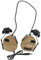 ATAIRSOFT Tactical Headset Headphone avec Microphone étanche à l'eau sans Fonction de réduction du Bruit (Tan)