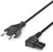 deleyCON 3,0m Cavo di Rete Cavo di Corrente Tipo di Spina C Presa Euro su Spina C7 90° Europeo Cavo per Piccoli Dispositivi Euro 8 TV Lettori Blu-Ray DVD Ricevitori Elettrodomestici - Nero
