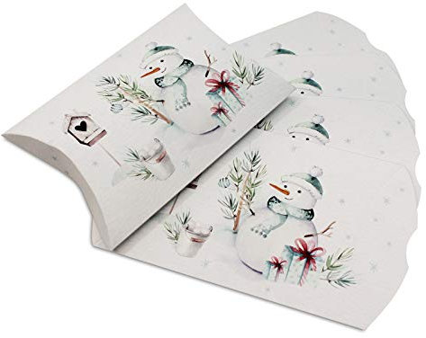 Kissenverpackung Geschenkkarton Weihnachten Schneemann 5 Stück