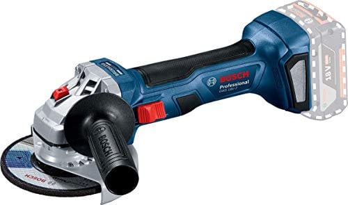 Bosch Professional 18V System Smerigliatrice Ang. a Batteria Gws 18V-7 (Ø Disco 115 Mm, Cuffia di Prot.,Impug. Suppl.,Flangia di Mont.,Dado di Serr. senza Batt. e Caricabatt)