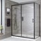 Milano Nero 1400mm Wet Room Sliding Shower Enclosure Door with 700mm Side Panel - Black