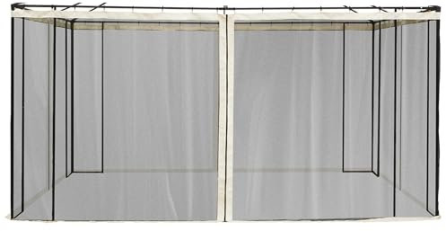 Outsunny 4 Paneles Laterales 3,5x2 m para Carpa de Jardín Tela Mosquitera para Cenador Gazebo con Cremalleras y Anillas Negro