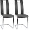 Esszimmerstuhl mit Hoher Rückenlehne, Schwingstuhl Set, 2-er Set, Schwarz + Weiß