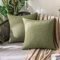 MIULEE 2er Set Wasserdicht Kissenbezug Outdoor Sofakissen Dekokissen Modern Kissenbezüge Dekorativ Kissenhülle Deko aus Polyster Leinen-Optik für Garten Sofa Wohnzimmer Bett 45x45 cm Dunkelgrün