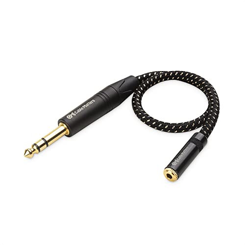 Cable Matters Câble Adaptateur pour Casque Audio 6,35 mm vers 3,5 mm de 0.3 m (câble Adaptateur ampli vers Casque 6,35 mm mâle vers 3,5 mm Femelle et 6,35 mm vers 3,5 mm) en Noir