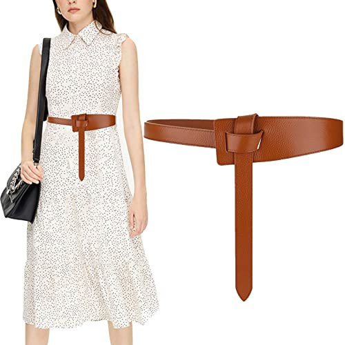 AWOCAN Modischer Damengürtel zum Binden eines Knotens, Taillengürtel und Overall, Mantel-Gürtel, camel, One size