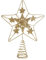 COM-FOUR® Deko Stern Weihnachten - Weihnachtsdekoration Stern aus Metall - Aufsteller Weihnachtsstern mit Glitzer und Paillette - Goldfarbene Weihnachtsbaumspitze (goldfarben/24.5cm)