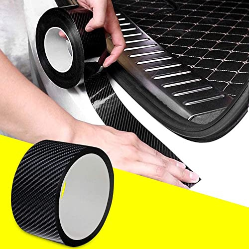QBUC Car Sill Protectors Strips,Black Door Edge Protection Sticker Car Carbon Fiber Protect the bumpe Scratch Protection Device Suitable for Most Cars(5cm*5m)