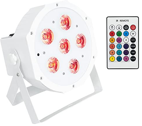 Rockville BATTERY PAR 61 White 36W Rechargeable RGBWA+UV DMX Wash Light, 18-Stunden-Akku, Sound Activated, IR Remote, for DJs and Event Lighting