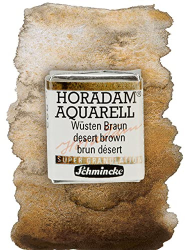 Schmincke – HORADAM® AQUARELL, Super Granulation, 14 923 044 Wüsten Braun, 1/2 Näpfchen, sehr stark granulierende Farbtöne, feinste, supergranulierende Aquarellfarben