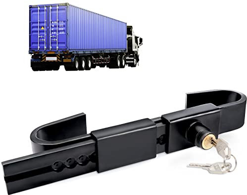 Shipping Container Lock - Adjustable Steel Heavy Duty Cargo Door Lock - Semi-Trailer Box Door Lock - Site Office Door Lock - Warehouse Door Lock With 2 Keys - 11.42 - 17.92 - Protect Your Belongings