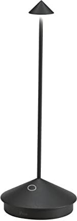 Zafferano, Pina Pro Lampe, Wiederaufladbare und Kabellose Tischlampe mit Touch Control, Geeignet für den Innen- und Außenbereich, Dimmer, 2700 K, Höhe 29 cm, Farbe Schwarz