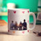 Personalised Photo and Message Mug with Hearts - 11oz Cup - Add Your Own Photo and Message - Customised Printed Gift for Him, Her, Anniversary, Wedding, Birthday