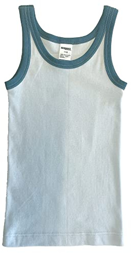 HERMKO 2800 Jungen Unterhemd aus 100% Bio-Baumwolle Knaben Tank Top, Farbe:hellblau/Rauchblau, Größe:128