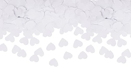 Cavore Herzkonfetti weiß, 2,5cm, 30g, 1500 Konfetti Herzen – Tischdeko für Hochzeit, Verlobung, Valentinstag, Babyparty, Geburtstag, Taufe
