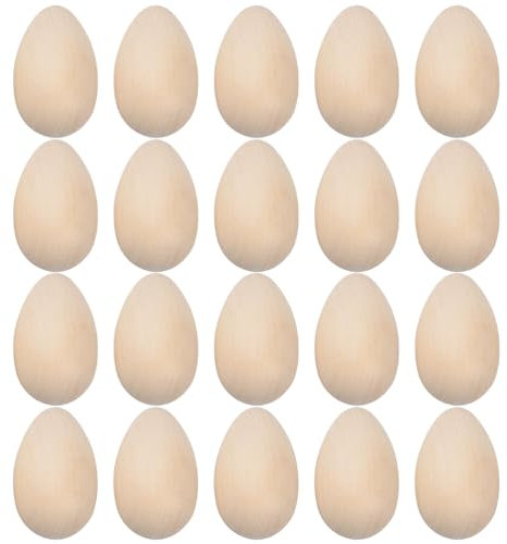 20stücke Holz Eier Zum Basteln Unbemalte Holz Ostereier Für Diy Dekoration Realistische Nachbildung Für Junge Mädchen Und Bastelprojekte Für Ostern Und Kreative Anlässe