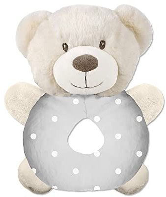 Rassel Teddybär grau für Babys