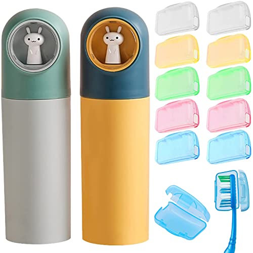 Porta Spazzolino da Viaggio, Saijer Porta Dentifricio Portatile Custodia Spazzolino Portaspazzolini Plastica Scatola Custodia Spazzolino da Denti Astucci da Viaggio per Spazzolino Copertura Spazzolino