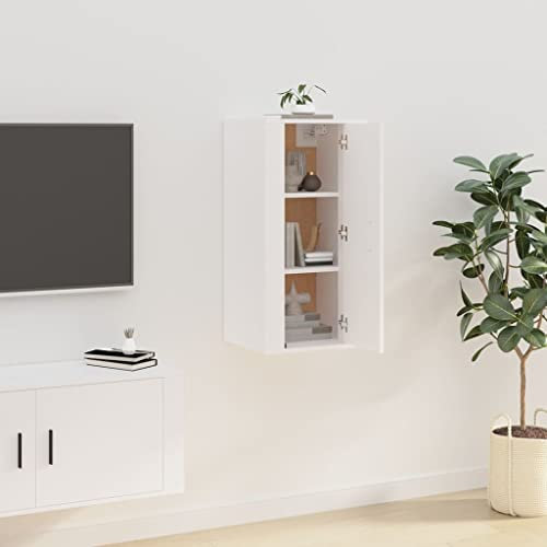FIRBNUS Mueble para TV de Pared 40x34,5x80 cm Mueble Television Muebles TV Madera Mueble para Salon Mueble TV Flotante Blanco Muebles De TV Salon Mueble TV Suspendido Muebles De Salon