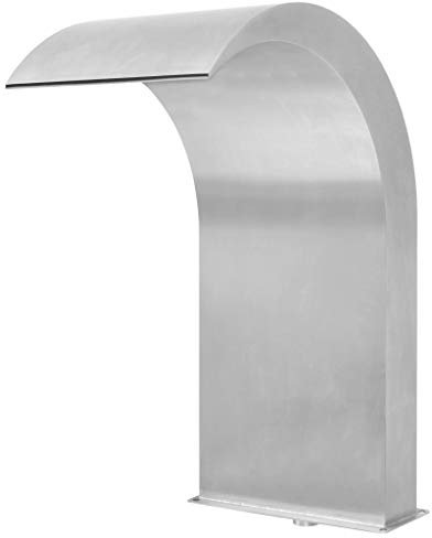 BULANED Pool-Wasserfall Edelstahl, Brunnen Garten Wasserfall, Schwalldusche Pool, Poolwasserfall, Pool Zubehör Wasserfall, Wasserfall- & Bachlaufsets, 45x30x65 cm Silbern