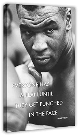 Mike Tyson Spitznamen Iron Mike and Kid Dynamite Zitat Everybody Has A Plan Wanddekoration Poster Leinwand Poster Wandkunst Dekor Druck Bild Gemälde für Wohnzimmer Schlafzimmer Dekoration Rahmen Stil