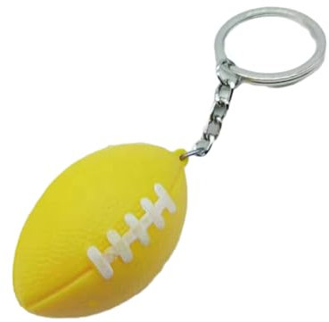 LEFEDA Schlüsselanhänger 2 Stück Rugby Schlüsselanhänger Kugelanhänger Auto Tasche Tasche Hängeornament Für Freunde, Gelb