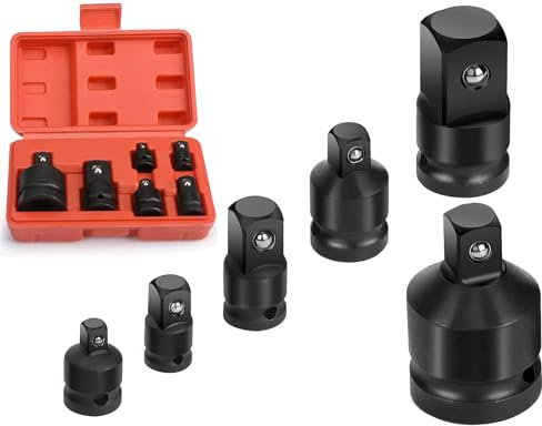 Sexyhot Juego de 6 piezas Adaptador llave Vaso de Impacto, Adaptador de Enchufe1/4 a 3/8, 3/8 a 1/4, 3/8 a 1/2, 1/2 a 3/8, 1/2 a 3/4, 3/4 a 1/2