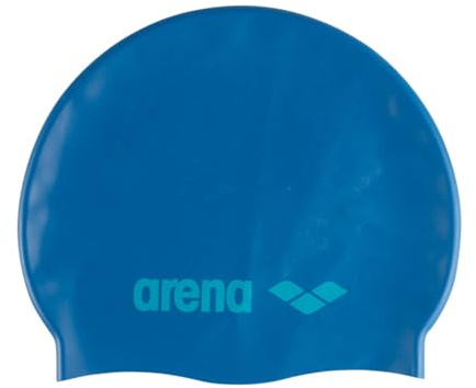 Arena Klassische Unisex-Badekappe aus weichem Silikon für Damen und Herren, intensives Training und Rennen, komfortabel, rutschfest, Langhaar, Blauer Kosmo/Wasser