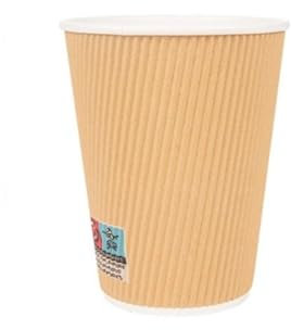 DOT Horeca Solutions 500 Bicchieri DOPPIA PARETE avana 360 ML in cartoncino kraft marrone parete ondulata e rivestimento interno PE biodegradabili asporto take away delivery bevande calde