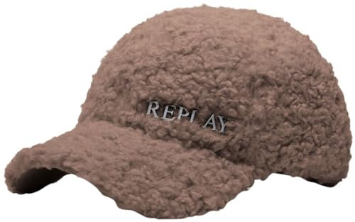 Replay Damen Cap mit Teddyfell, Grau (Taupe Gray 0217), OneSize