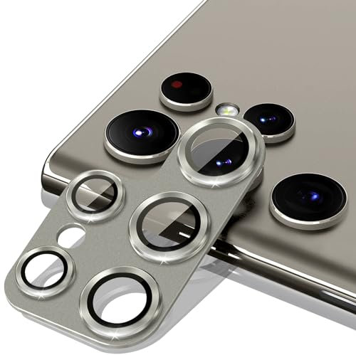 NicMool Caméra Arrière Protecteur Compatible avec Samsung Galaxy S24 Ultra 5G, Verre Trempé Caméra Protecteur D'écran Alliage Aluminium, Protection Caméra pour Samsung Galaxy S24 Ultra 5G - Gris