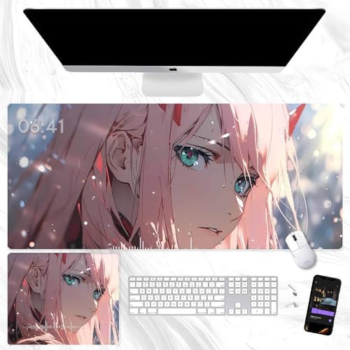 Darling in the Franxxx Mauspad Zero Two Mauspad Anime Gaming Mousepad Große Tastatur Pad Computer Laptop Büro Student Mousepad für Jungen Mädchen