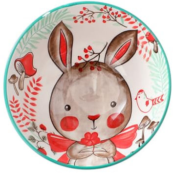 Zerodeko Cute Rabbit Ceramic Bowl Soup and Noodle Bowls for Rice Salad and Instant Noodles Kitchen Tableware for Home Use