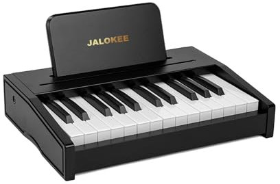 JALOKEE Kinder Klavier Keyboard, Digital Piano für Kinder, Musik Educational Instrument Spielzeug, Holz Klavier für Kleinkinder Mädchen Jungen (Schwarz, 25 Tasten)