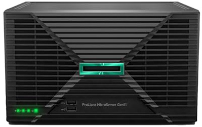 Hewlett Packard Enterprise ProLiant MicroServer Gen11 Tower Server, Intel Pentium Gold G7400 Processor, 16GB Memory, 1TB HDD Storage, External 180W US Power Supply (HPE Smart Choice P74439-005)