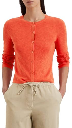 Marc O'Polo Damen Cardigan mit Knopfleiste Slim Fit, Rot (Burnt Red), M