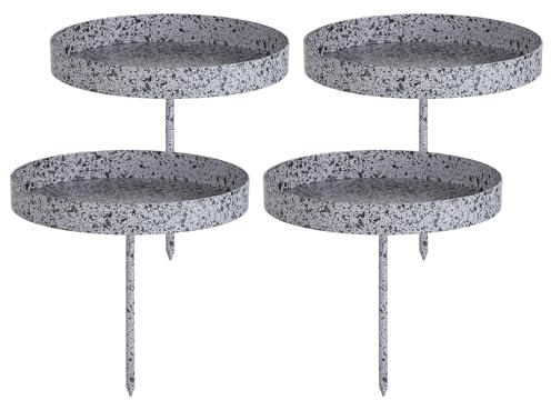 Romadedi Kerzenhalter Adventskranz Grau Stumpenkerzen 8cm: 4er Set Advent Kerzenständer ohne Dorn Stabkerzenhalter zum Stecken Adventsteller Kerzenstecker Kerzenpick Halterung Für Kranz Led Kerzen