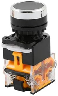 ON-OFF Momentary/Latching Push Button Switch 22mm 4 Screws Circular Small Size Flat Round Panel Cutout LA38-11BN LA38-11BNZS(2P,Self-reset)