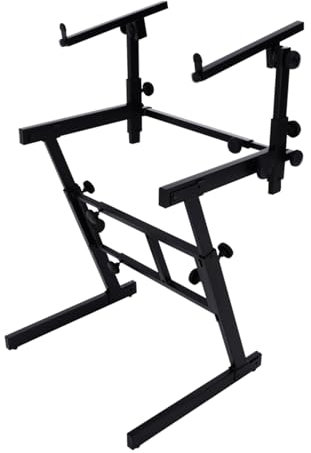 XDAWQP Heavy Duty Keyboard Stand, Double Layer Z Keyboard Stand, Multi-Level Adjustable Keyboard Stand For Adult/Youth Musicians, Black, 85235,Black