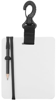 Sarini Unterwasser-Schreibtafel, Schiefertafel mit drehbarem Clip, Bleistift, großes Whiteboard aus Kunststoff, wasserdicht, für Taucher, Wassersport, Schwimmen