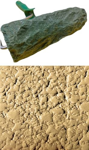 Rouleau de plâtre mural ciment imprimé pierre roche décorative TEXTURE ROLLER, modèle Naida, 22 x 8 cm environ