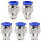 QUARKZMAN 5pz Raccordo a Innesto Rapido 12mm Tubo OD x 1/4 Filettatura NPT Maschio Dritto Connettore Veloce lista Aria in Rame per Fittings per lista Aria Industriale PC12-N02, Blu