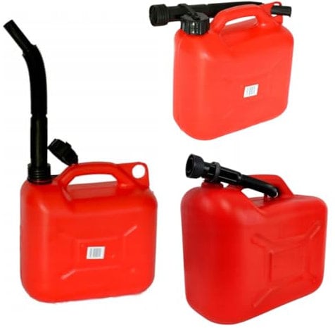 Anwicar Jerrican Essence 5L - Bidon essence avec Tuyau - Bidon de Réserve Robuste et étanche pour Essence et Diesel - Rouge