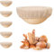 Gärkörbchen Rund aus 6 Stück, Mini Brot Backen mit Gärkörbchen Set, 6 Zoll Kleine Banneton Körbe, Zubehör für Brotbacken, Rattan-Gärkörbe für Teigaufgehung, Backzubehör für Brot (Runden)