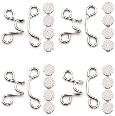 4 Sets Hosenbund Enger Machen,Ohne NäHen Verkleinern Hosen Waist KnöPfe Clips,Abnehmbarer Jeans Taille Silber Hosenknopf Zum Tightener für Verkleinerung Adjust Hose Bund Weite Traffer Metal Button
