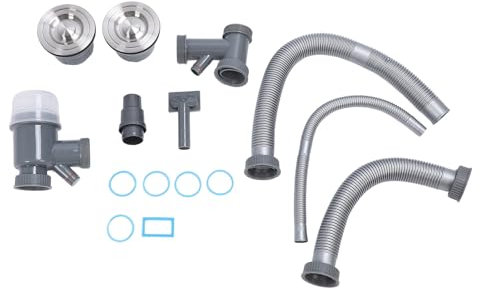 Kit de desagüe de manguera de doble fregadero de acero inoxidable sellado de agua en forma de calaba