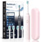 Brosse à Dent Électrique Soniques,Avec 4 Têtes de Brossage,6 Modes, Minuterie Intégrée de 2 Minutes,Rappel de 30 Secondes,Étui de Voyage Inclus,IPX7,Homme/Femme (Pink)