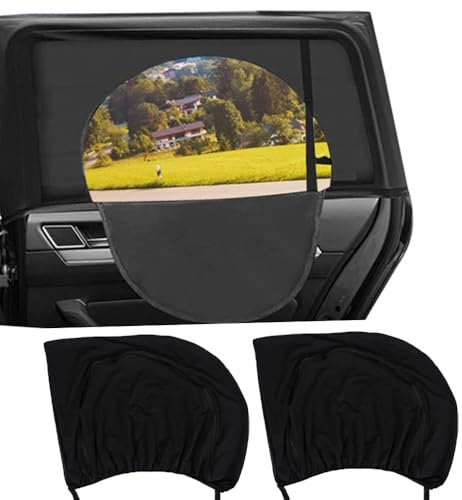 Boolico Upgrade Sonnenschutz Auto Baby, Doppelschicht Sonnenschutz Auto Kinder mit Reißverschluss für Heckscheibe & Seitenscheibe 2 Stück Heckscheibe 115 × 52 cm